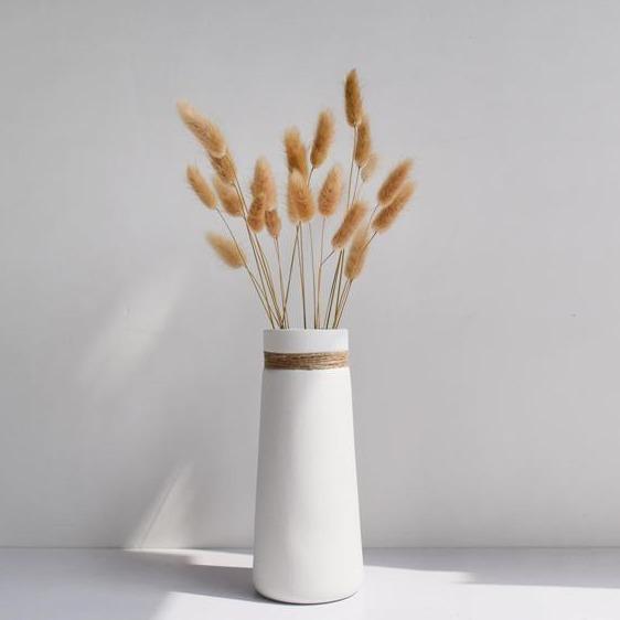 Boho Simple Coastal Ceramic With Twine Vases