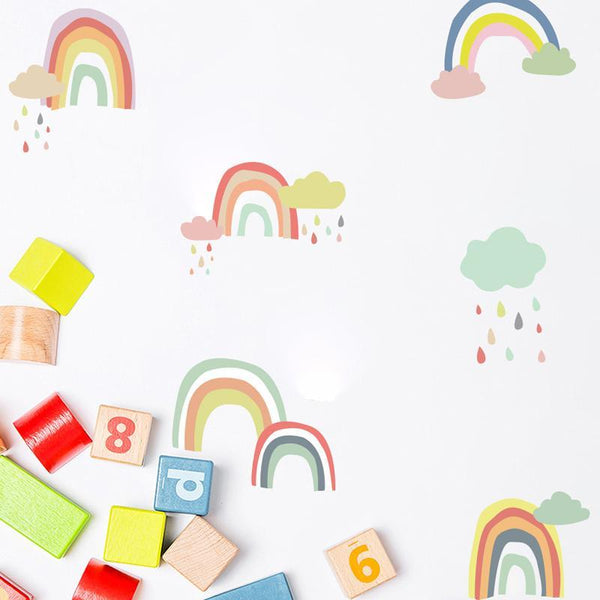 Rainy Rainbows Decal Nursery Decor Wall Stickers