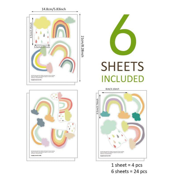 Rainy Rainbows Decal Nursery Decor Wall Stickers
