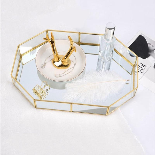 Elegant Modern Bathroom Storage Gold Tray Decor Bathroom Storage & Organisers