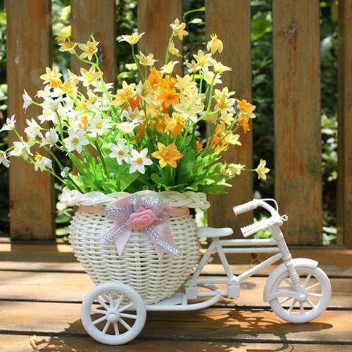 Cute Bicycle Decorative Flower Basket Indoor Plant Holder Home Décor