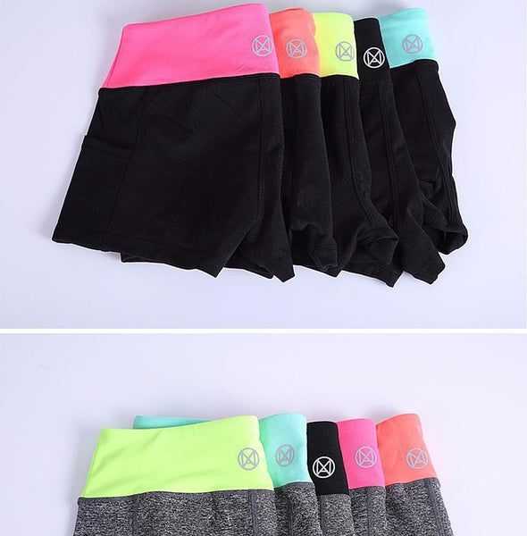 Pocket Yoga Shorts Women Gym Wear Spandex Pants Fitness Exercise Men's Shorts