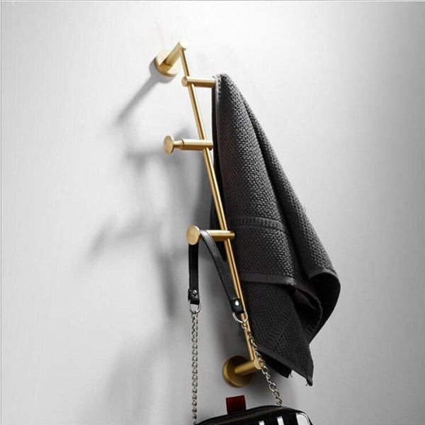 Brass Mounted Hanger Bathroom Wall Row Hook Hanging Rack Storage Organisation Hooks & Hangers
