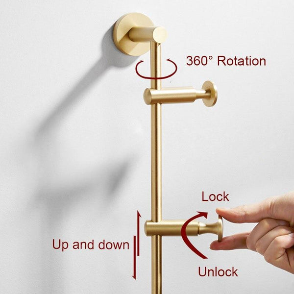 Brass Mounted Hanger Bathroom Wall Row Hook Hanging Rack Storage Organisation Hooks & Hangers