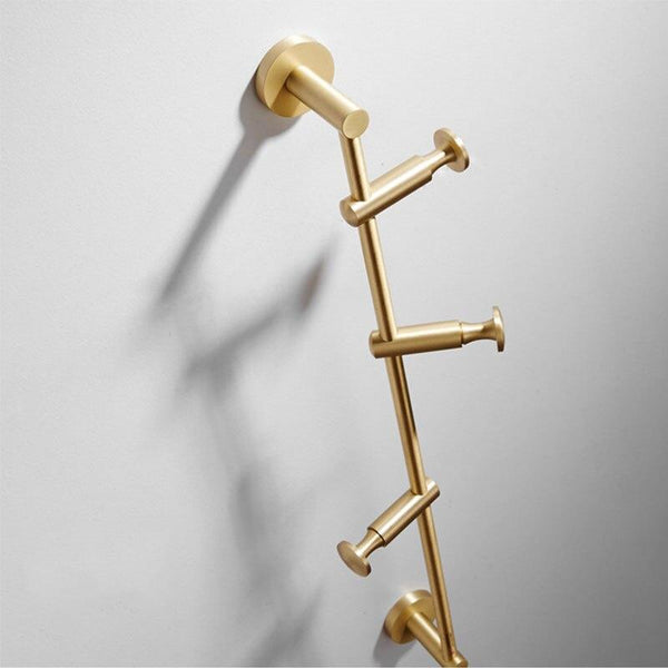 Brass Mounted Hanger Bathroom Wall Row Hook Hanging Rack Storage Organisation Hooks & Hangers