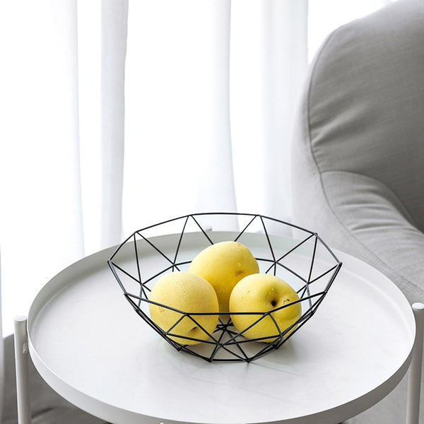 Creative Geometric Metal Fruit Basket Storage Bowl Racks & Holders
