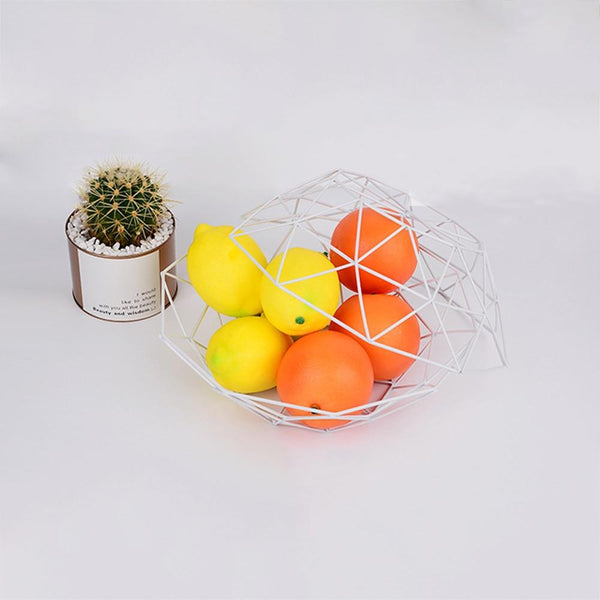Creative Geometric Metal Fruit Basket Storage Bowl Racks & Holders