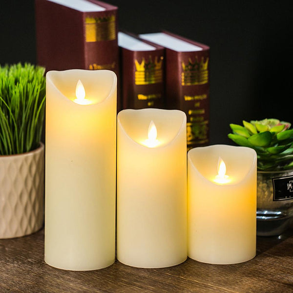 Candles 3 / Set Led Flameless Swing Safe Battery Operated Lights Home Decor