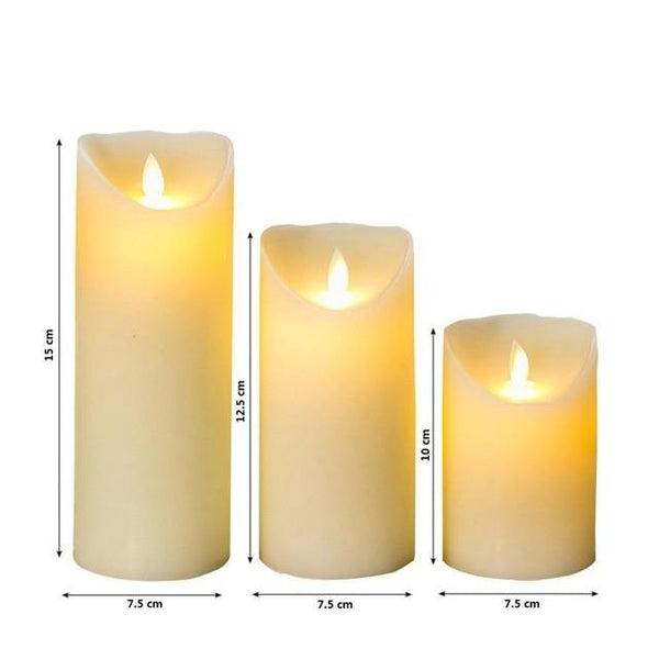 3 / Set Led Flameless Swing Safe Battery Operated Lights Home Decor Candles