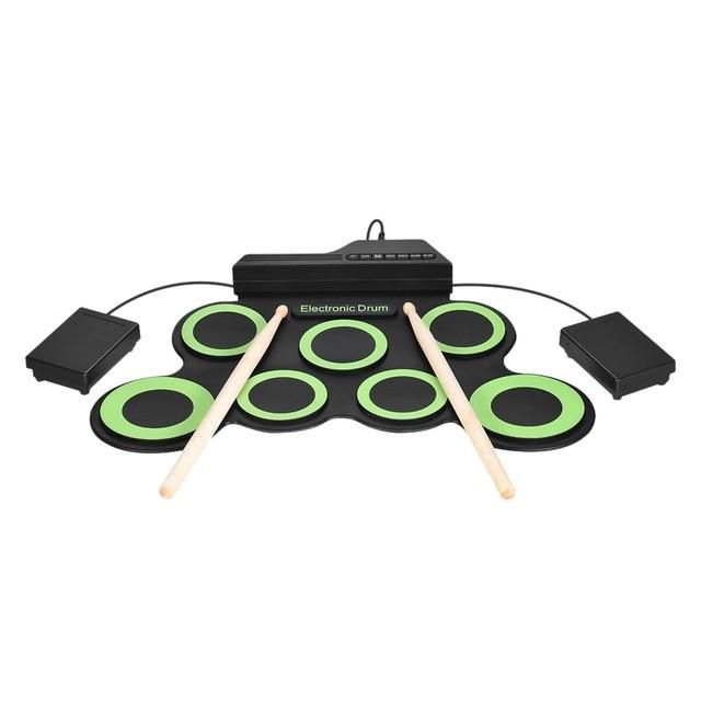 Electronic Digital Drum Kit Usb 7 Pads Roll Up Silicone Set Electronic Drum Kits