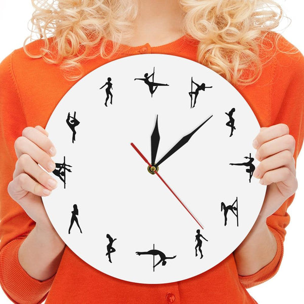 Pole Dancing Figure Yoga Design Minute Time Modern Wall Clock Home Decor