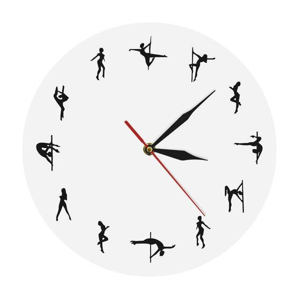 Pole Dancing Figure Yoga Design Minute Time Modern Wall Clock Decor Wall Clocks