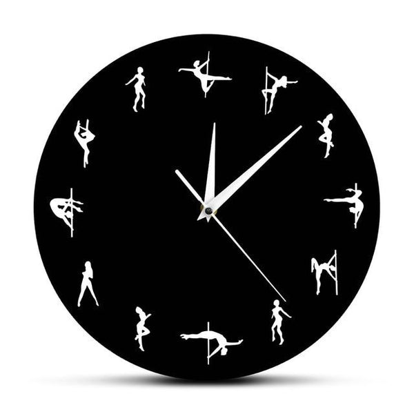 Pole Dancing Figure Yoga Design Minute Time Modern Wall Clock Decor Wall Clocks