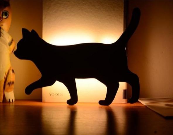 Cute Cat Wall Led Motion Sensor Lamp Smart Night Light Night Lights