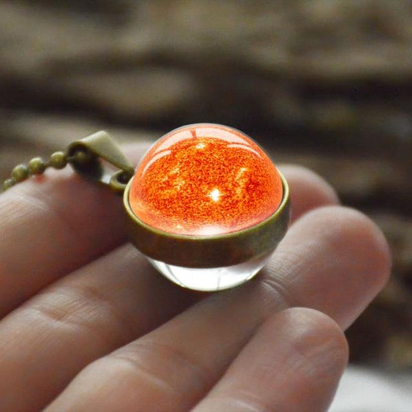 Veile Studios Glass Ball Planet Pendant Necklace Solar System Astronomy Jewellery Necklaces & Pendants