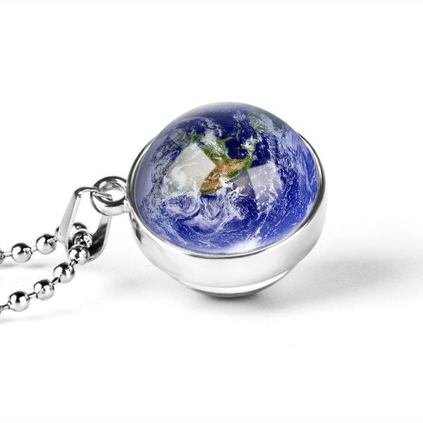 Veile Studios Glass Ball Planet Pendant Necklace Solar System Astronomy Jewellery Necklaces & Pendants