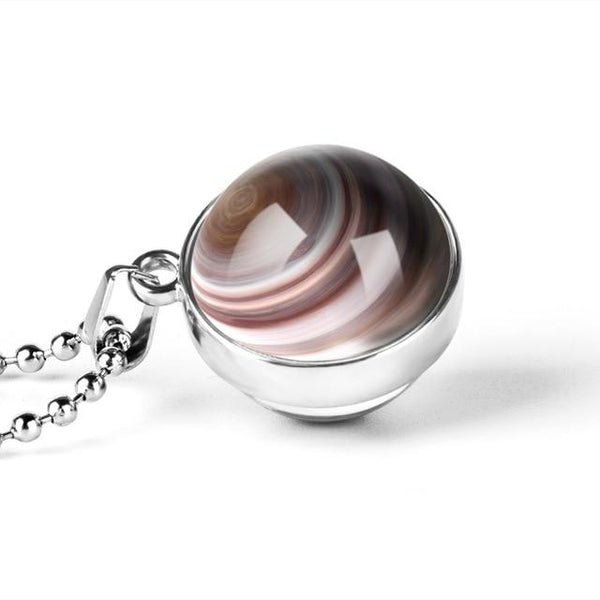 Veile Studios Glass Ball Planet Pendant Necklace Solar System Astronomy Jewellery Necklaces & Pendants