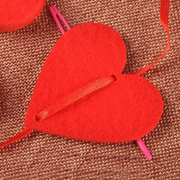 Romantic Diy Red Love Heart Garlands 16 Hearts With Rope Decorations Flowers Petals & Garlands