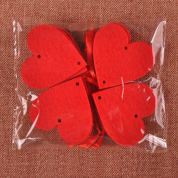Romantic Diy Red Love Heart Garlands 16 Hearts With Rope Decorations