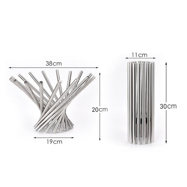Stainless Steel Folding Fruit Basket Modern Unique Bowl Decor Racks & Holders