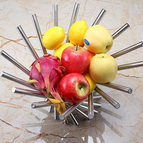 Stainless Steel Folding Fruit Basket Modern Unique Bowl Decor Racks & Holders