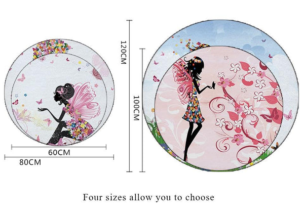 Butterfly Flower Fairy Cute Floor Mats Kids Bedroom Decor Rugs
