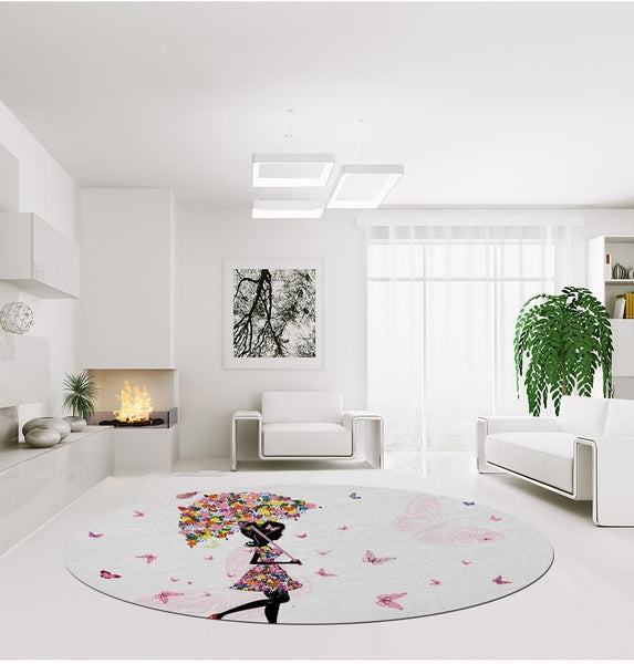 Butterfly Flower Fairy Cute Floor Mats Kids Bedroom Decor Rugs