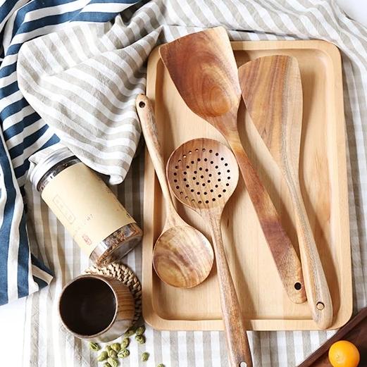 Rustic Country Teak Kitchen Tools Cooking Utensils