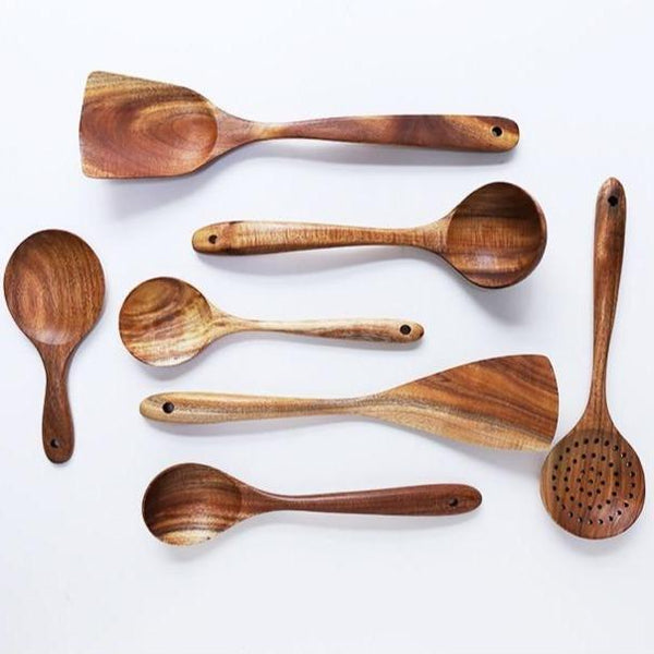 Rustic Country Teak Kitchen Tools Cooking Utensils