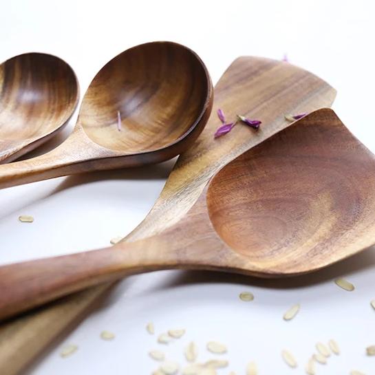 Rustic Country Teak Kitchen Tools Cooking Utensils