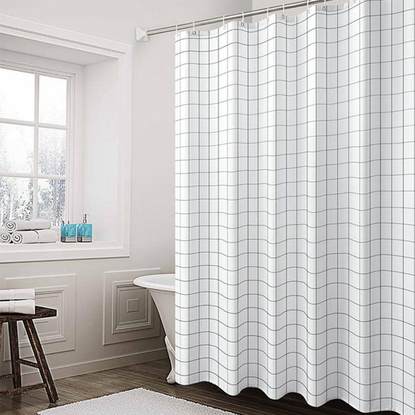 Simple Grid Shower Curtain Shower Curtains