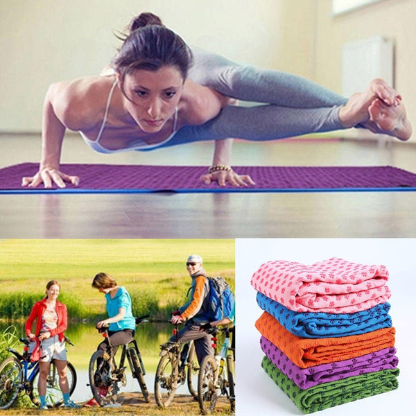 Soft Yoga Mat Non Slip Towel Pvc Floral Printed Fitness Equipment Home Gym
