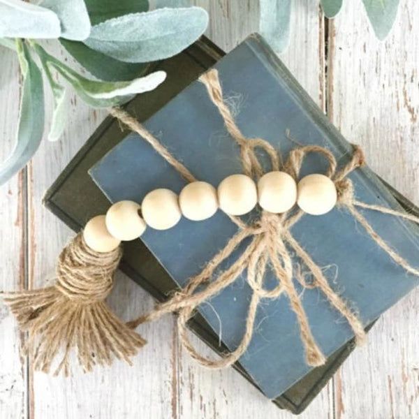 Natural Wooden Beaded Tassel Country Home Decor