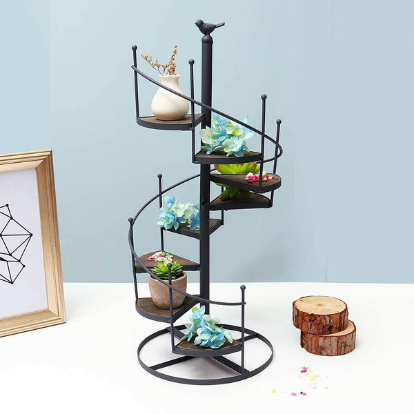 Modern Decorative Spiral Stair Shape Iron Plant Rack Stand Plant Stands