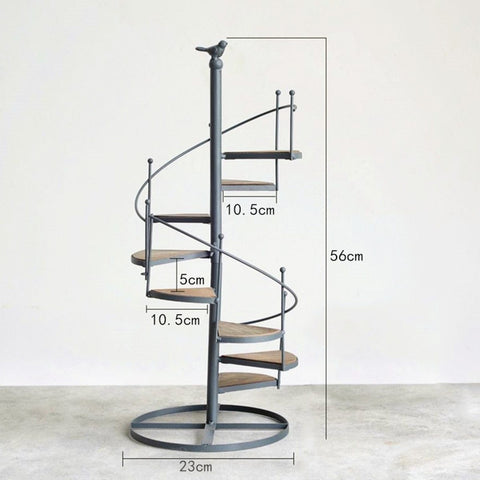 Modern Decorative Spiral Stair Shape Iron Plant Rack Stand