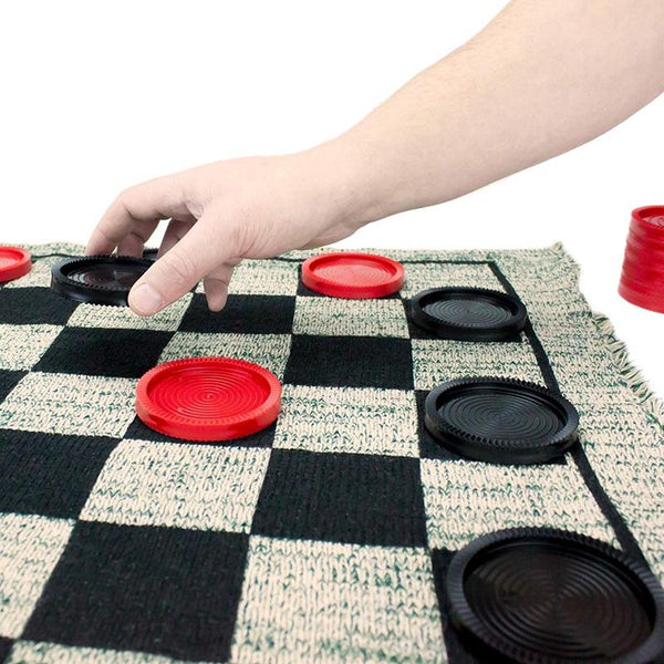 Giant 3 In 1 Checkers Mega Tic Tac Toe Reversible Rug Other Outdoor Toys