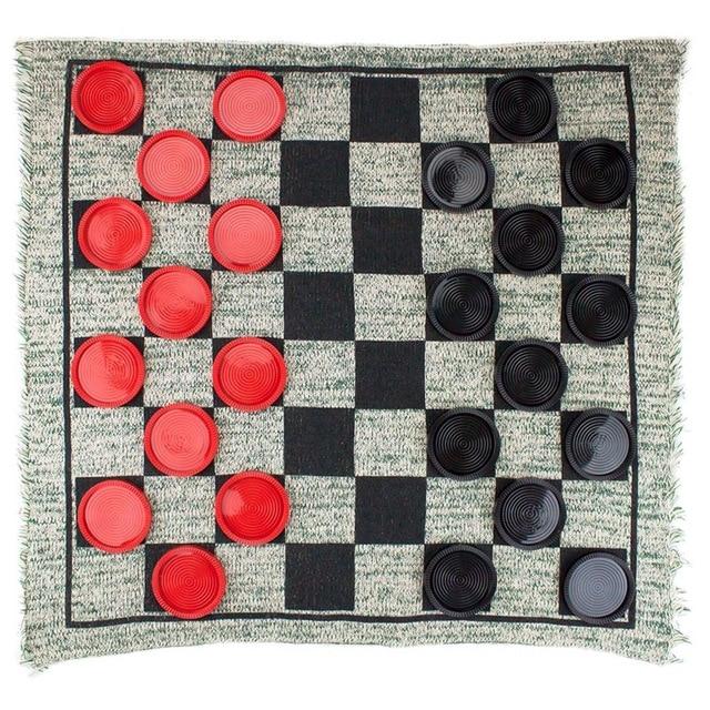 Giant 3 In 1 Checkers Mega Tic Tac Toe Reversible Rug Other Outdoor Toys