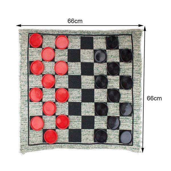 Giant 3 In 1 Checkers Mega Tic Tac Toe Reversible Rug Other Outdoor Toys