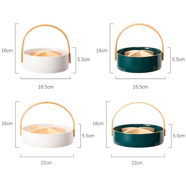 Ceramic Snack Platter Storage Bowl Fruit Basket Baskets