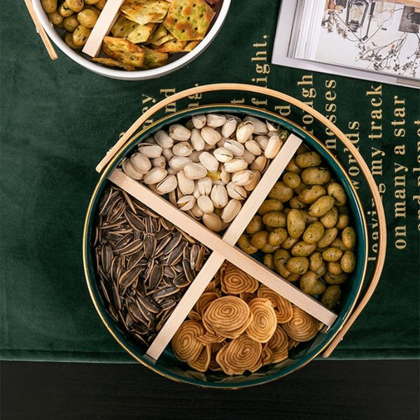 Ceramic Snack Platter Storage Bowl Fruit Basket Baskets