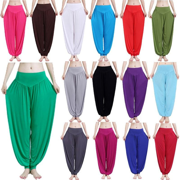 Solid Colour Cotton Soft Yoga Sports Dance Harem For Women Pants