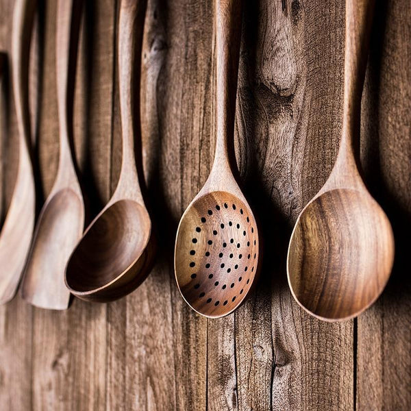 Rustic Country Teak Kitchen Tools Cooking Utensils