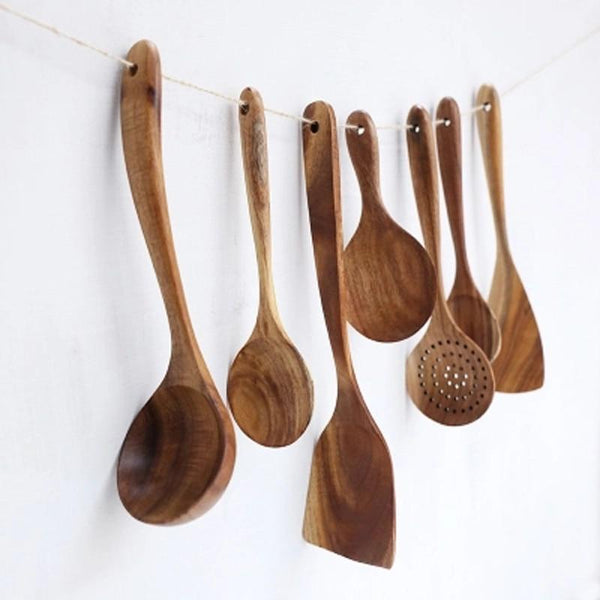 Rustic Country Teak Kitchen Tools Cooking Utensils