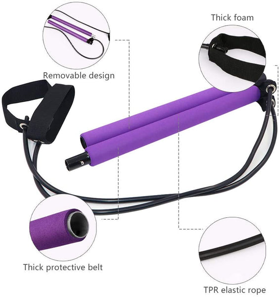 Pilates Bar Resistance Band Yoga Stretch Rope Gym Fitness Yoga & Pilates Accessories