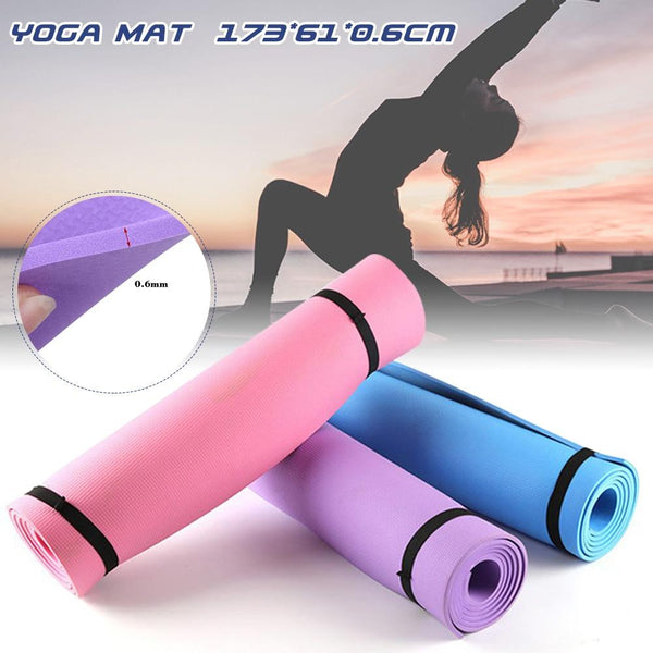 6Mm Eva Yoga Mat Fitness Pilates Gym Non Slip Exercise Purple Pink Blue Mats & Non Slip Towels