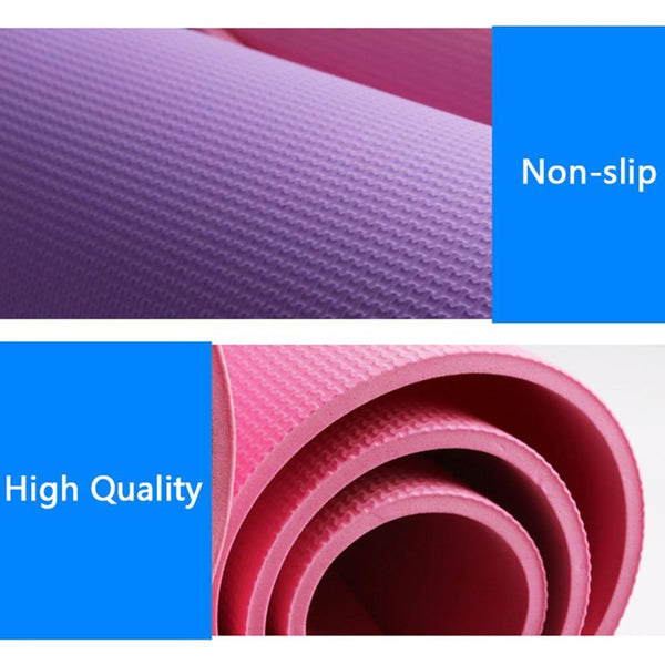 6Mm Eva Yoga Mat Fitness Pilates Gym Non Slip Exercise Purple Pink Blue Mats & Non Slip Towels