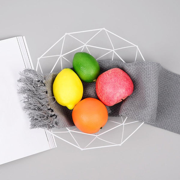 Creative Geometric Metal Fruit Basket Storage Bowl Racks & Holders