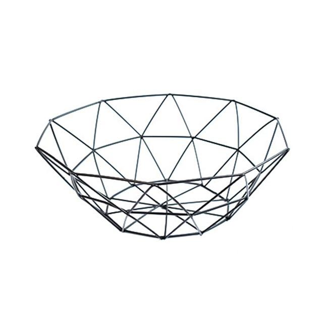 Creative Geometric Metal Fruit Basket Storage Bowl Racks & Holders