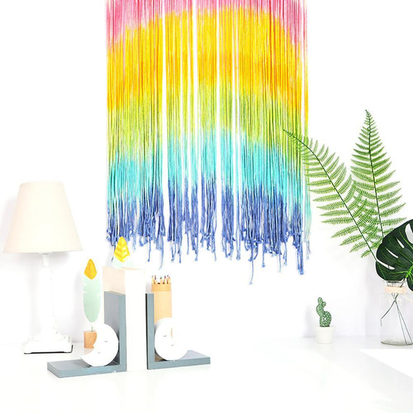 Rainbow Macrame Wall Hanging Handmade Cotton Tapestry Boho Art Tapestries
