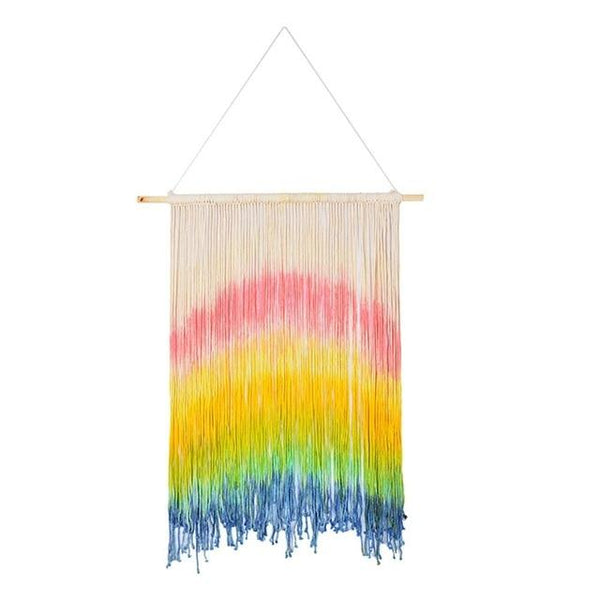 Rainbow Macrame Wall Hanging Handmade Cotton Tapestry Boho Art Tapestries